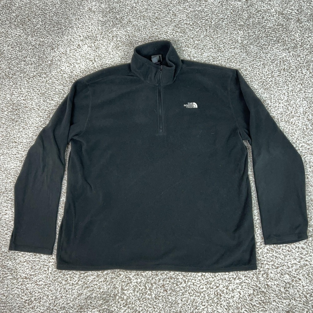 North Face Pullover Mens XL Black Fleece Quarter Zip Long Sleeve Hiking Top Gorp